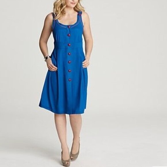 Anna Scholz Piped Pinafore Dress - Picture 2 of 7